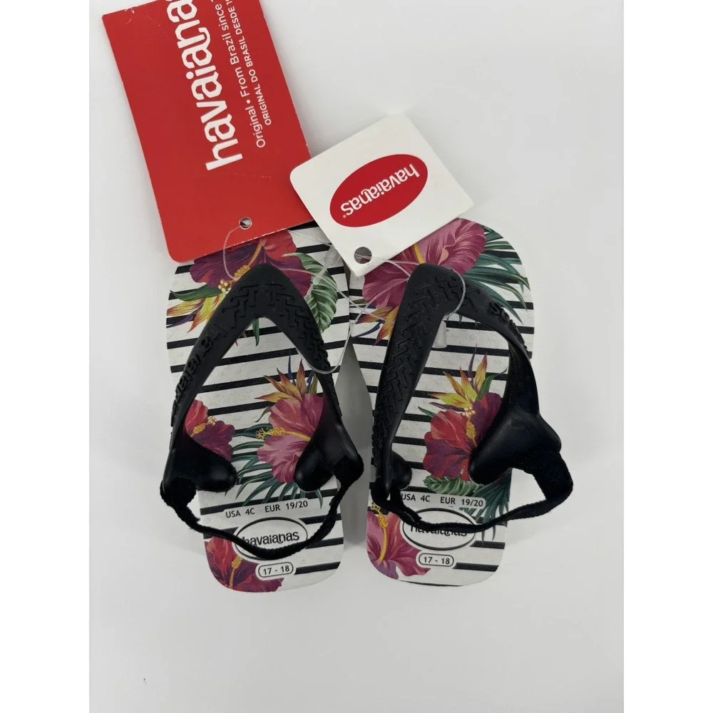 NWT Havaianas Toddler Sandal Flip Flops Back Strap Sz 4C Tropical